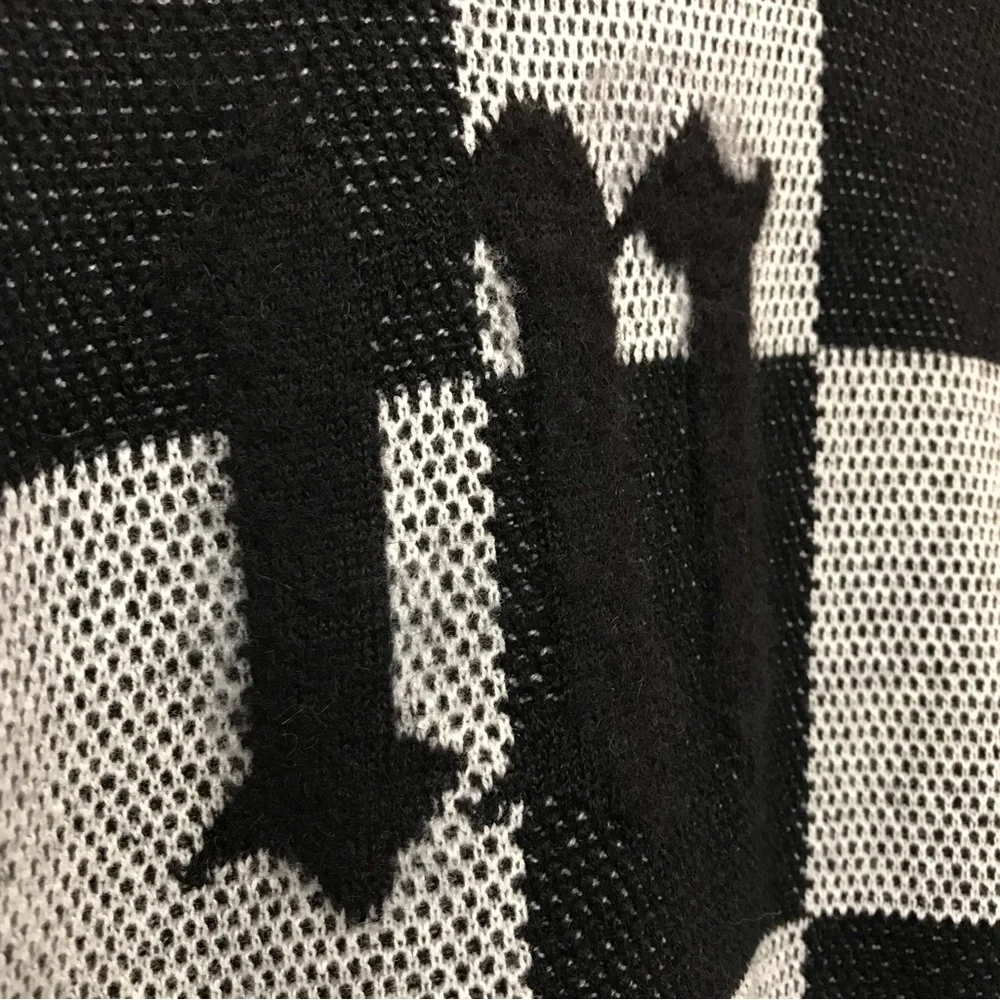 Amiri Logo Check Crew Mohair Cashmere Sweater Black White XXL Brand New With Tag - Picture 11 of 15